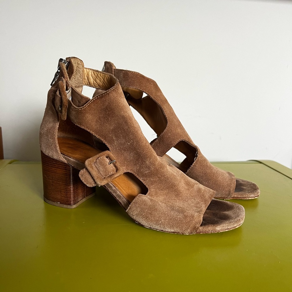 Rag & Bone suede chunk heel sandals 6.5